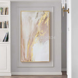 Hand painted Abstract Gold and Pink Color Oil Paintings