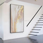 Hand painted Abstract Gold and Pink Color Oil Paintings