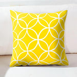 Frigg Yellow Black Geometric Pattern Square Cushion Cover