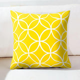 Frigg Yellow Black Geometric Pattern Square Cushion Cover