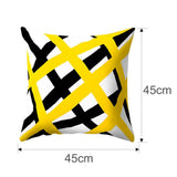 Frigg Yellow Black Geometric Pattern Square Cushion Cover