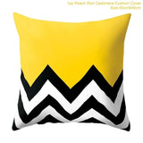 Frigg Yellow Black Geometric Pattern Square Cushion Cover