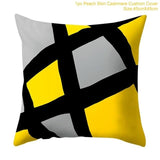 Frigg Yellow Black Geometric Pattern Square Cushion Cover