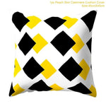 Frigg Yellow Black Geometric Pattern Square Cushion Cover