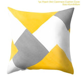 Frigg Yellow Black Geometric Pattern Square Cushion Cover