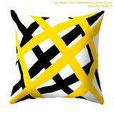 Frigg Yellow Black Geometric Pattern Square Cushion Cover