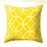 Frigg Yellow Black Geometric Pattern Square Cushion Cover