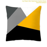 Frigg Yellow Black Geometric Pattern Square Cushion Cover