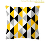 Frigg Yellow Black Geometric Pattern Square Cushion Cover