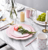 Tableware Gold Edge Irregular Ceramic Plate Floral Shape