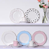 Tableware Gold Edge Irregular Ceramic Plate Floral Shape