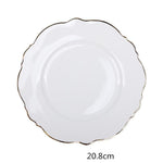 Tableware Gold Edge Irregular Ceramic Plate Floral Shape