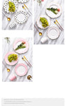 Tableware Gold Edge Irregular Ceramic Plate Floral Shape