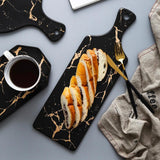 White Black Golden Ceramic Dishes And Plate