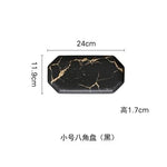 White Black Golden Ceramic Dishes And Plate