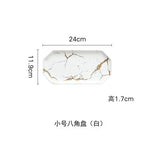White Black Golden Ceramic Dishes And Plate