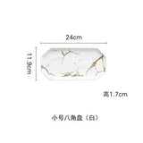 White Black Golden Ceramic Dishes And Plate