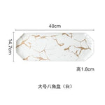 White Black Golden Ceramic Dishes And Plate