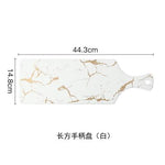 White Black Golden Ceramic Dishes And Plate