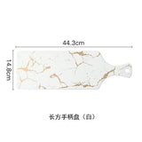 White Black Golden Ceramic Dishes And Plate