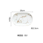 White Black Golden Ceramic Dishes And Plate