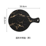 White Black Golden Ceramic Dishes And Plate