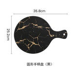 White Black Golden Ceramic Dishes And Plate