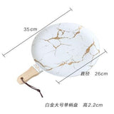 White Black Golden Ceramic Dishes And Plate
