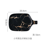 White Black Golden Ceramic Dishes And Plate