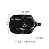 White Black Golden Ceramic Dishes And Plate