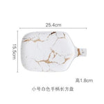 White Black Golden Ceramic Dishes And Plate