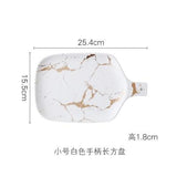 White Black Golden Ceramic Dishes And Plate
