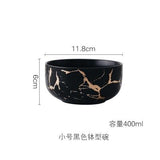White Black Golden Ceramic Dishes And Plate