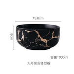 White Black Golden Ceramic Dishes And Plate
