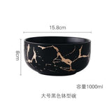 White Black Golden Ceramic Dishes And Plate