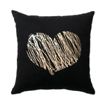 Black Golden Leaves Cushion Bronzing Gold