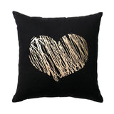 Black Golden Leaves Cushion Bronzing Gold