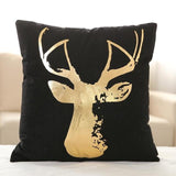 Black Golden Leaves Cushion Bronzing Gold
