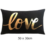 Black Golden Leaves Cushion Bronzing Gold