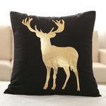 Black Golden Leaves Cushion Bronzing Gold