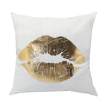 Black Golden Leaves Cushion Bronzing Gold