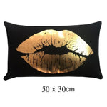 Black Golden Leaves Cushion Bronzing Gold
