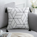 Black White Velvet pillowcase cushion