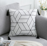 Black White Velvet pillowcase cushion