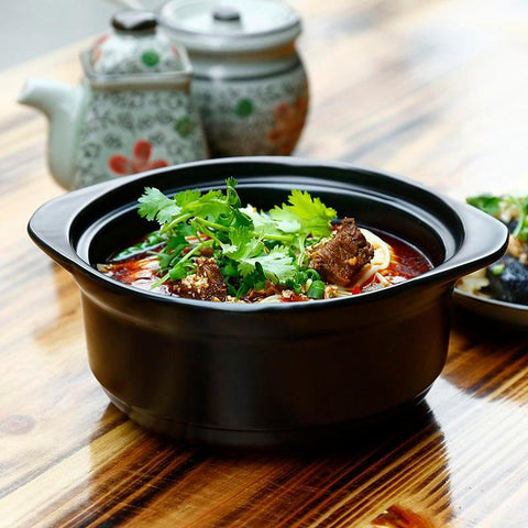 New High temperature resistant open fire  small flat pot ceramic soup pot