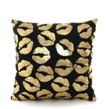 Black Golden Leaves Cushion Bronzing Gold
