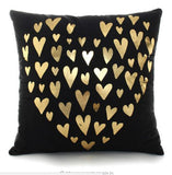 Black Golden Leaves Cushion Bronzing Gold