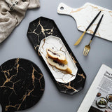 White Black Golden Ceramic Dishes And Plate