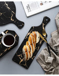 White Black Golden Ceramic Dishes And Plate