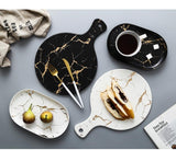 White Black Golden Ceramic Dishes And Plate